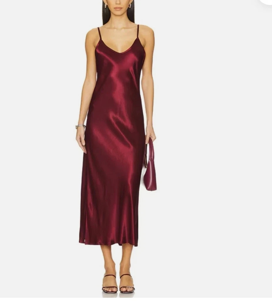 New Enza Costa Bias Cut Slip Dress Ruby Size 2 Medium