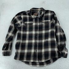 Orvis Big Bear Heavyweight Flannel Shirt Mens XL Bark Brown Black Plaid L/S