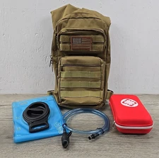 NOOLA 3L Water Bladder Bag Hydration Hiking Camping Backpack w/ First Aid Kit