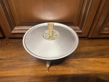 Vintage MCM Atomic Age Starburst Mirro Medallion Aluminum Space Age Candy Dish