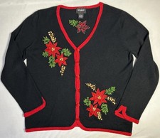 Designers Originals Studio Christmas Cardigan Sweater Womens L Grannycore
