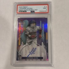 2025 Topps Finest Luisangel Acuna Purple Refractor Auto (RC) /125 PSA 9