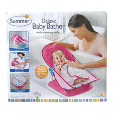 Summer Infant Baby Bathtub Travel Portable Bathtub Folding Reclining Headrest