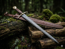 Handmade Hand Forged Damascus Steel Viking Sword 33" Medieval Sword Replica 1857