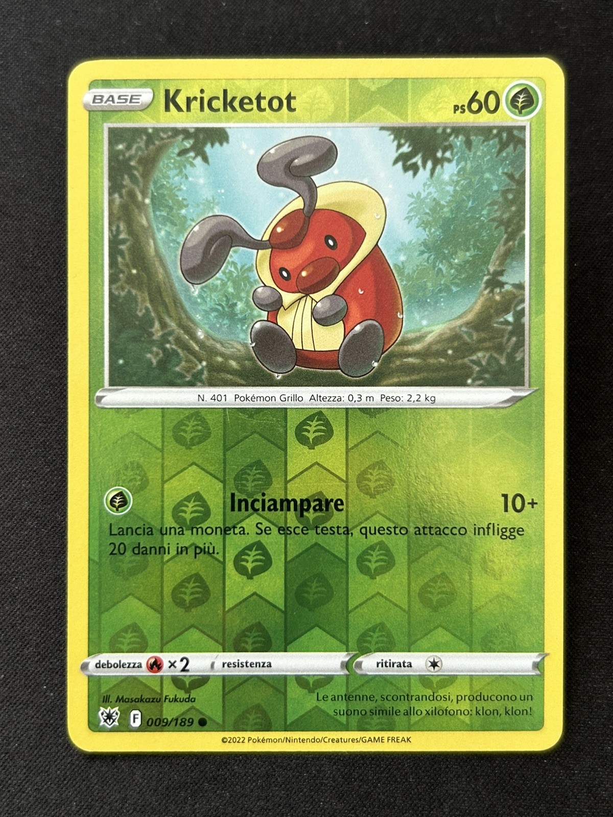 POKEMON - KRICKETOT - REVERSE - 009/189 - LUCENTEZZA SIDERALE - ITA