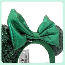 2022 Ears Edition Minnie Mouse Emerald Green Sequins Disney Parks Ears Headband