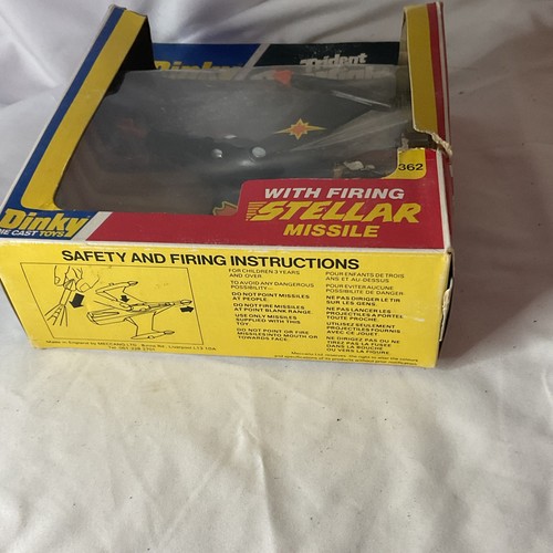 Dinky Toys Space Trident Starfighter Plane #362 Firing Diecast Stellar Missiles - Bild 8 von 9