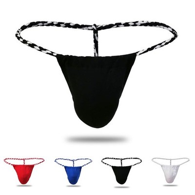 Fashionable Men's Mesh Sheer Pouch T Back Thong Underwear in Multiple Colors