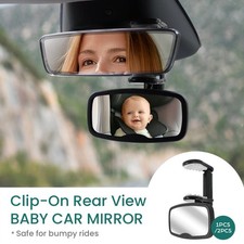 Baby Car Mirror Clip On Back Seat Shatterproof Rear View Infant Child Safety