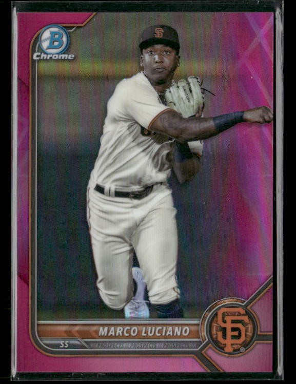 2022 Bowman Chrome Prospects Fuchsia/Pink Vapor Ref #BCP-247 Marco Luciano