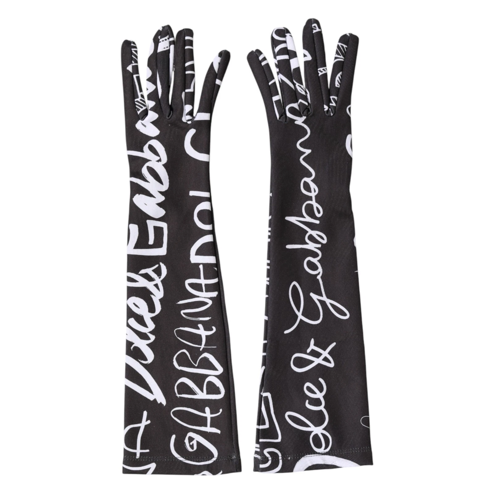 DOLCE & GABBANA Gloves Black White DG Logo Elbow Length Mitten s. 7 / S 680usd
Opens in a new window