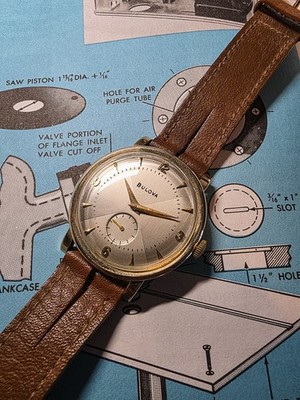 Vintage Bulova Manual Wind Sub-Seconds 10K RGP Two-Tone Dial Dress Watch Men's