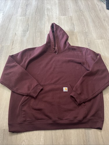 Carhartt Pullover Hoodie Herren XL Loose Fit Burgundy Workwear