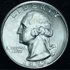 1952 S 25C Washington Quarter BU Uncirculated- 25521