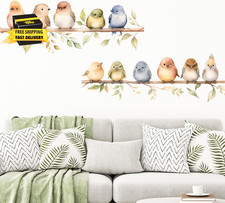Colorful Bird on the Branch Wall Stickers, Peel and Stick Creative Bird Wall Dec