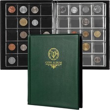 200 Pockets Coin Album - Coin Collecting Book with 10 Pages, 33x33 mm Grid Ho...