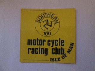 SOUTHERN 100 MOTOR CYCLE RACING CLUB ISLE OF MAN STICKER