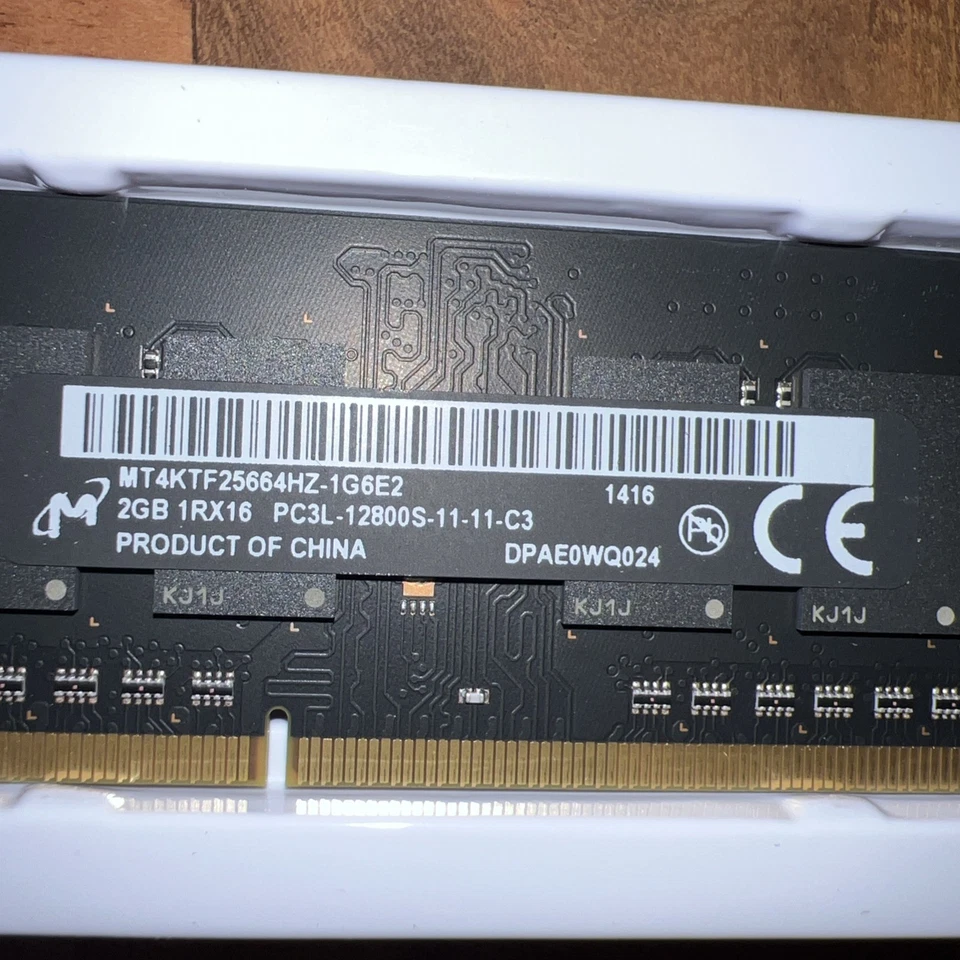 Micron 2x2GB 1RX16 PC3L-12800S-11-11-C3 DDR3 Laptop SODIMM - Image 3 of 3