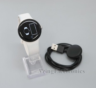 Google Pixel Watch 41mm GA03182-US Polished Silver Case w/ Chalk Band