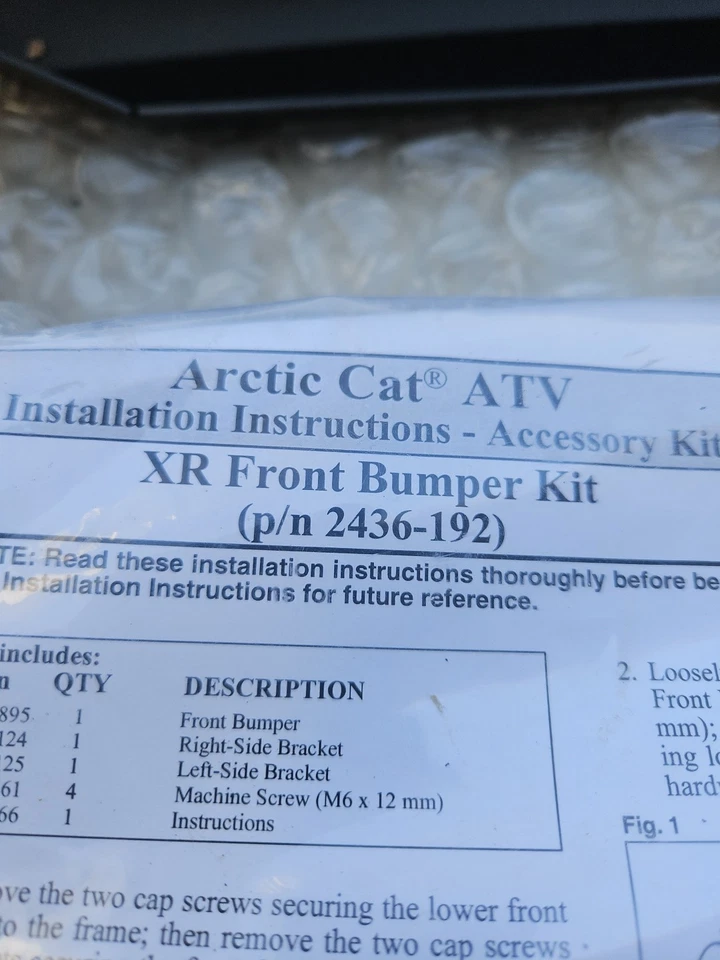 Parachoques delantero genuino Arctic Cat ATV '15 - '21 tamaño completo XR Alterra 2436-192 nuevo de stock Foto 3 de 4