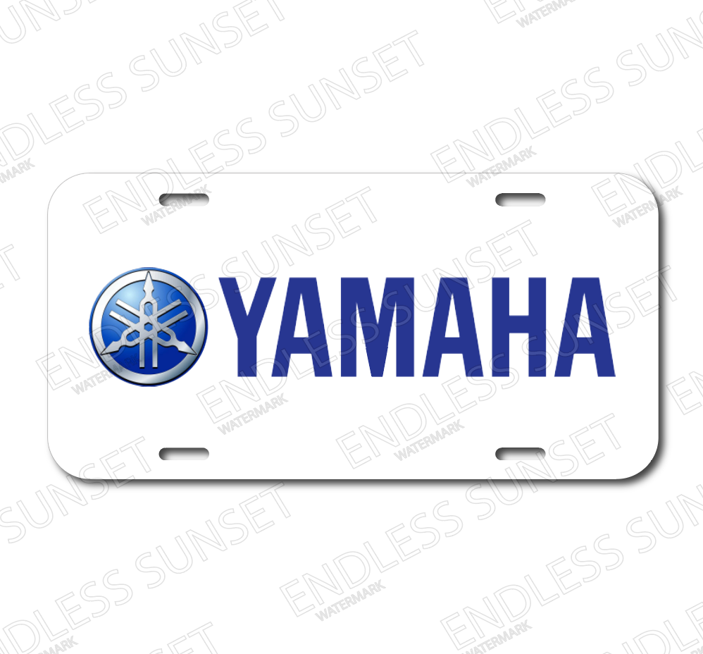 White Yamaha Power sports Motorcycle UTV Off road License Plate