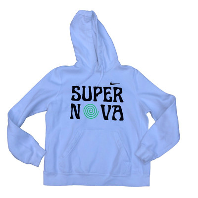 NIKE Super Nova Hoodie Sweatshirt Women's LARGE CJ1789-100 White Pullover