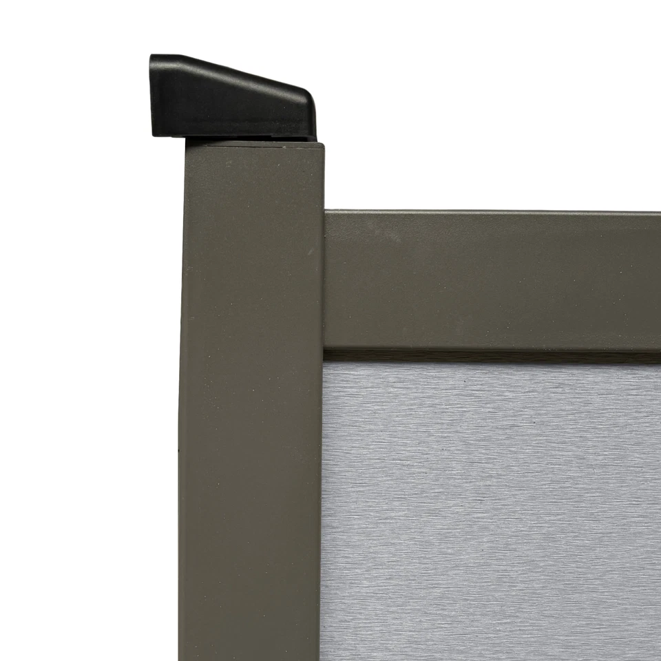 WPC Tür Aluminium Gartentür Zauntür Tor Gartentor Alu Rahmen Grau 90X180 cm - Bild 4 von 4