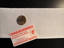 1 metro Bordo Bordura Fascia in tela aida 55 da ricamare H. 7,8 cm colore bianco