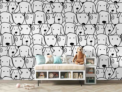 3D Cartoon Animal Seamless Wallpaper Wall Mural Removable Self-adhesive 131