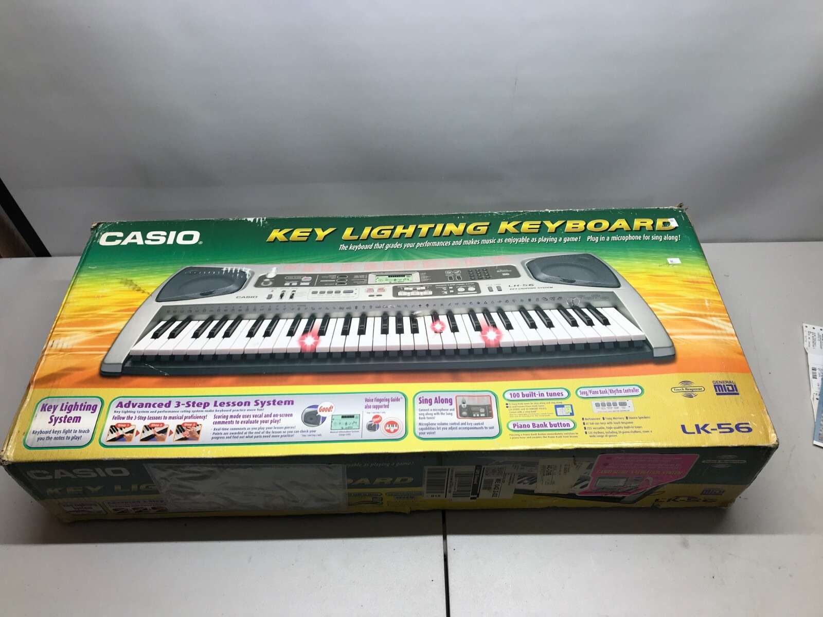 New Casio LK-56 Electronic Portable Keyboard w/Stand In Orig
