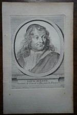 LOUIS BERRIER . PORTRAIT. ORIGINAL ENGRAVING. 1760