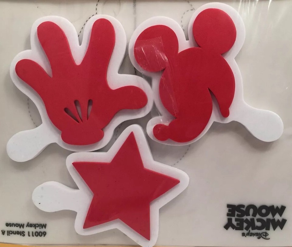 Disney Mickey Mouse Stencil & Stamp Set Wall Art Decor Kids Bedroom
