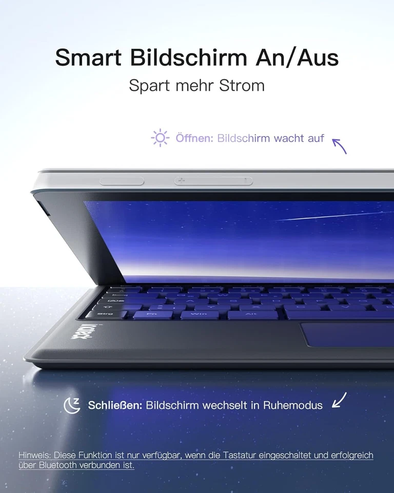Inateck Surface Pro 7+/7/6/5/4 Tastatur Type Cover Bluetooth 5.3 Trackpad - Bild 4 von 4