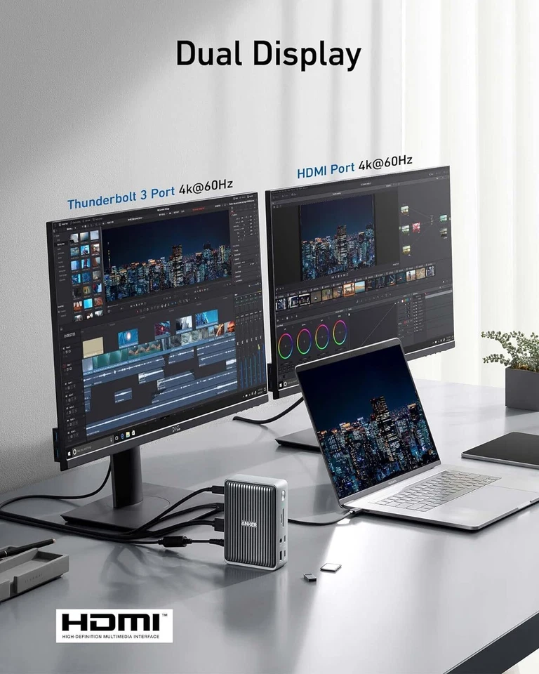 Anker 577 Docking Station 13-in-1 Thunderbolt 3 85W Charging 4K Dual Display - Image 4 of 4