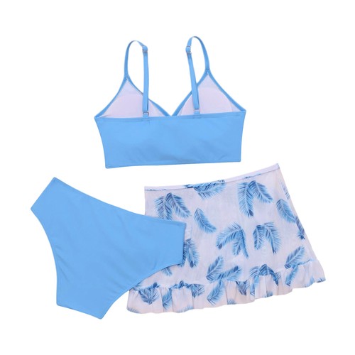 Girls Bikini Set with Cover Beach Skirts Swimsuit Quickly Dry Beach Bathing Suit - Picture 20 of 43