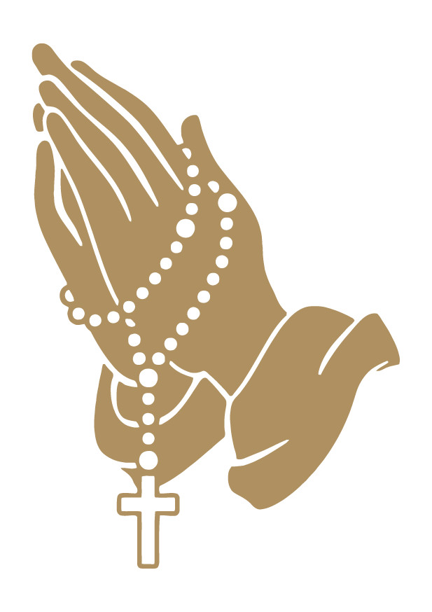 Praying Hands With Rosary Vector