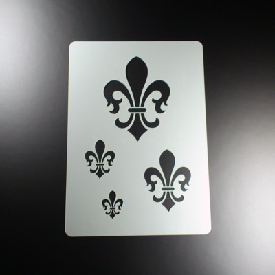 A4 Schablone Fleur de Lis 4 Lilien Ornament - BO445