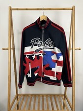 Polo Ralph Lauren Performance Abstract USA Flag Spellout Full Zip Jacket Size M