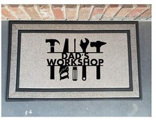 Dad's Workshop Tool's Door Mat Front Door Mat - Garage Gift Idea - Fathers Day -