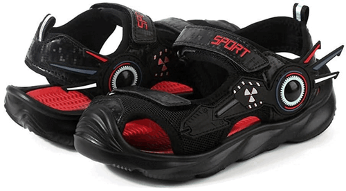 Closed Toe Sandals for Boys and Girls for Active Play 13 Little Kid Black Red