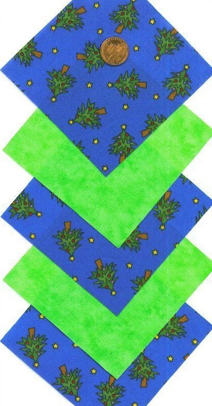 20 4 inch Christmas Tree Green Fabric Quilt Craft Squares 100% Cotton osr3 - Image 2 of 4