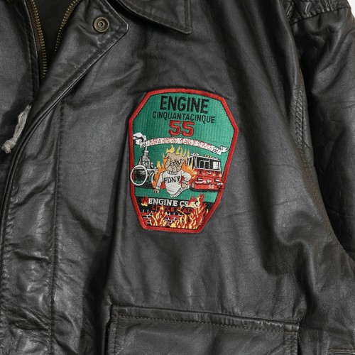 Vintage Excelled Type A-2 Leather Flight Bomber Jacket Mens 2XL - NY Fire Dept - Picture 3 of 9