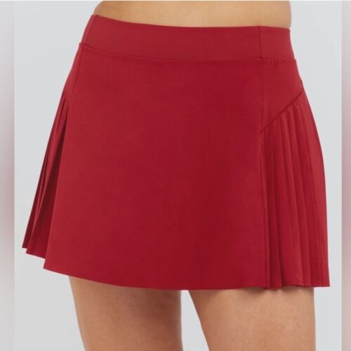 Spanx Get Moving Pleated Mini Skort in Rich Red Size XL NEW - Picture 1 of 7