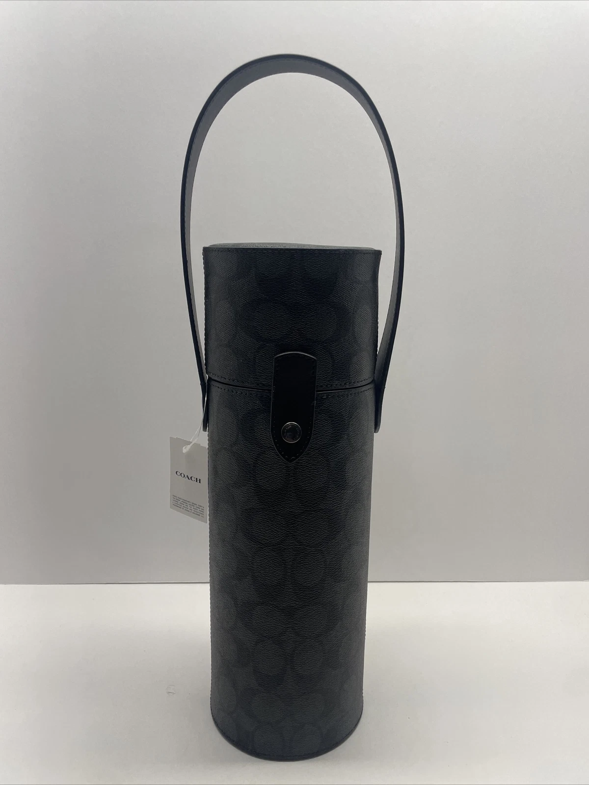 Coach C1504 Portabottiglie vino firma antracite nero con rivestimento C tela