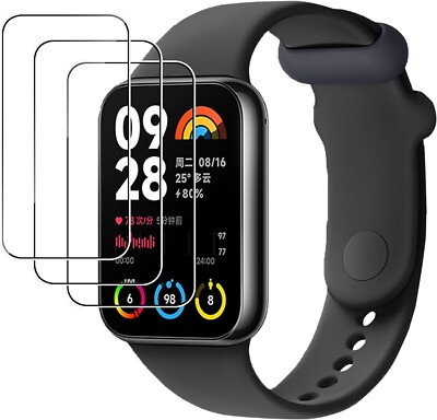 3X Hartglas Schutzglas für Xiaomi Band 8 Pro Hartglas Display Schutzfolie 9H