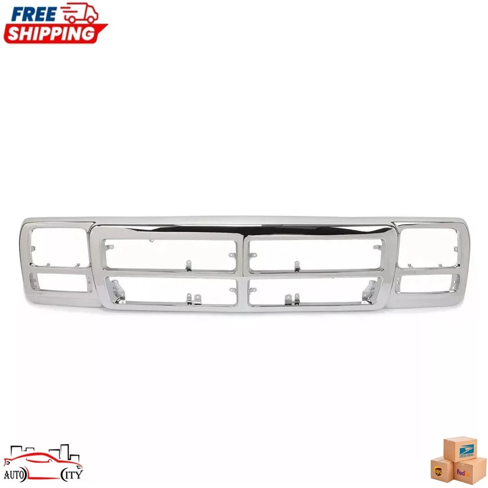 for 1991-1993 Dodge D150 Pickup Truck Front Grille Inserts Turn Signals Set of 9 Foto 3 de 4