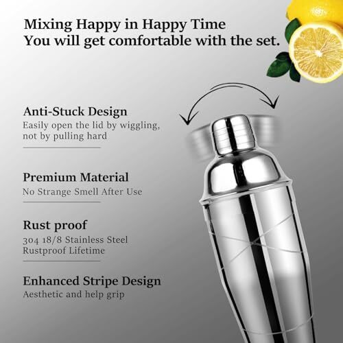 Professional Starter Bartender Kit Cocktail Shaker Set,6 Piece - Home Kit E - Picture 4 of 8