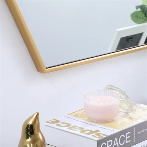 Elegant Decor Eternity 35" x 41" Hexagonal Metal Frame Mirror in Brass - Picture 11 of 13