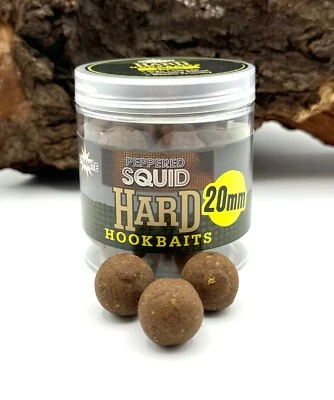 Dynamite Baits Peppered Squid Hard Hookbaits 20mm 135g gehärtete Hakenköder NEW