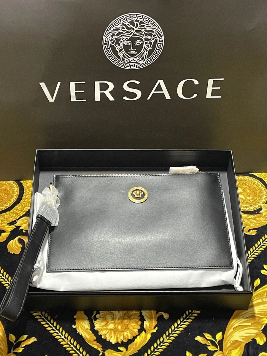 Versace leather pouch hot sale